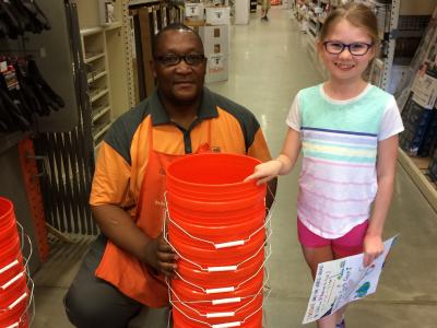 Annie with Mr. Oliver from Home Depot