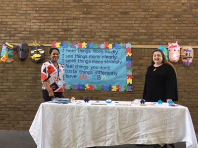 a photo of anice Denton and her colleague Sarah Ellison created a brochure to help all students gain a better understanding of Autism Spectrum Disorder.